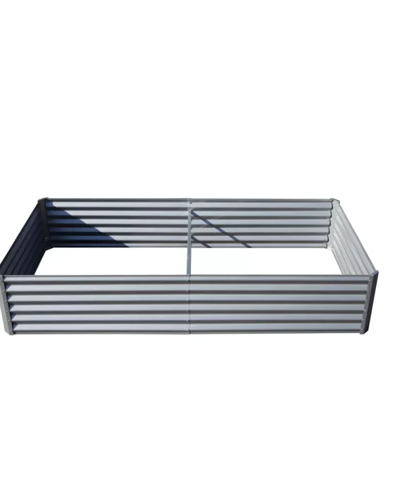 DOMETOUR 6x3x1ft Galvanized Raised Garden Bed, Large Outdoor Metal Planter Box for Vegetables, Fruits, Flowers, Silvery