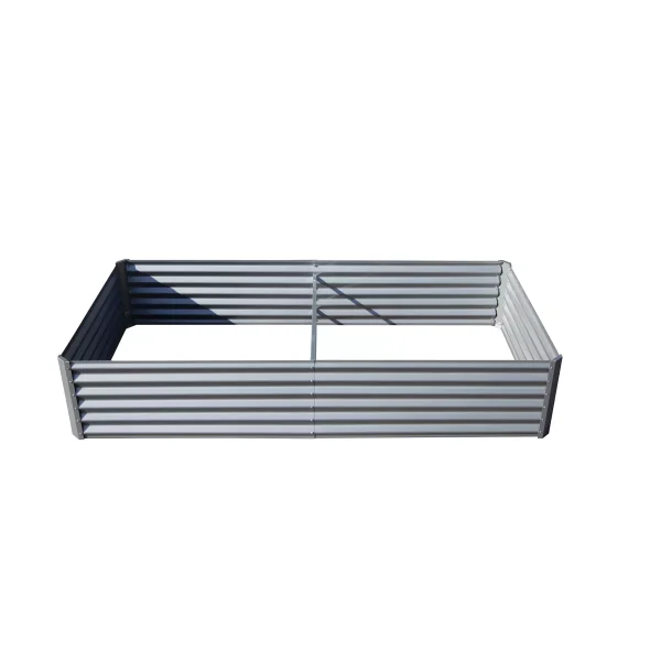 DOMETOUR 6x3x1ft Galvanized Raised Garden Bed, Large Outdoor Metal Planter Box for Vegetables, Fruits, Flowers, Silvery