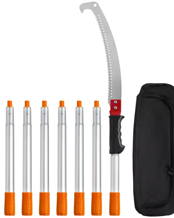 VEVOR Manual Pole Saw,4.6-9.8 ft Extendable Tree Pruner, Sharp Steel Blade for High Branches Trimming, Manual Branch Trimmer
