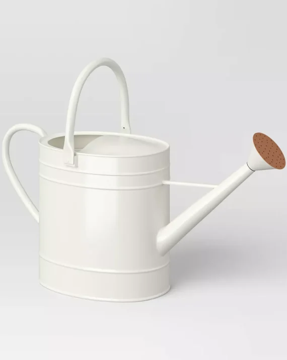 2gal Galvanized Sheet in New Powder Coated Finish Steel Watering Can Ivory