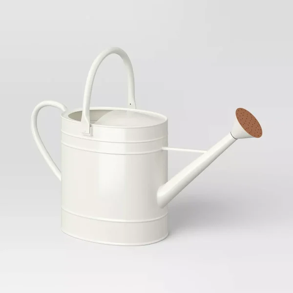 2gal Galvanized Sheet in New Powder Coated Finish Steel Watering Can Ivory
